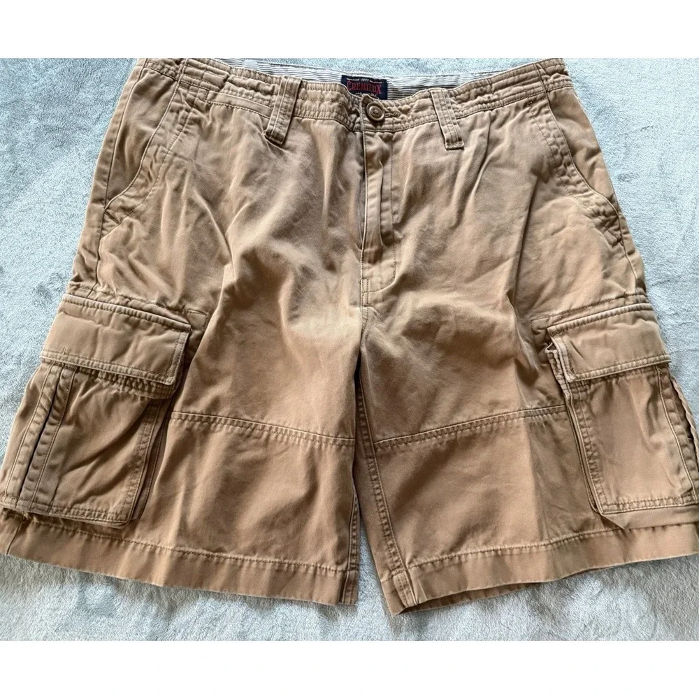 Cremieux Men's Cargo Shorts Khaki Heavy Duty Casual Outdoor Large Pockets Sz 38